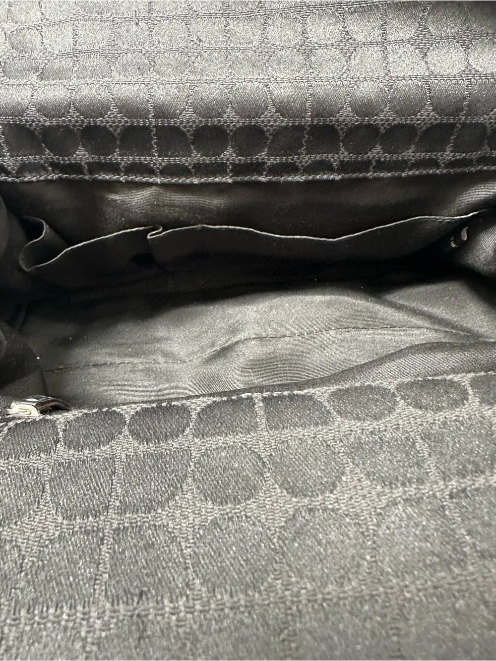 kate spade Black Shoulder Bag with Subtle Jacquard Pattern